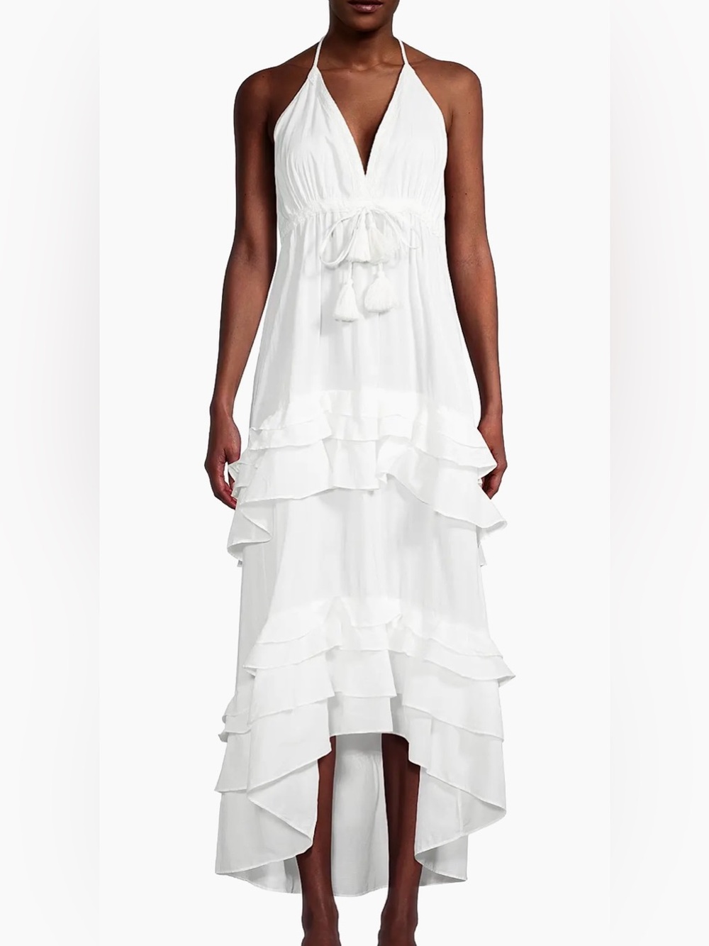 Milly Odalia Ruffled Cotton Maxi Dress Size M - Picture 1 of 6
